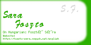 sara foszto business card